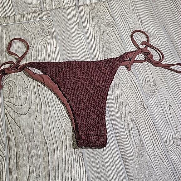 ZAFUL Burgundy 2 Piece String Bikini Bandau Top Swimsuit Womens Size 6 NEW - Picture 5 of 13
